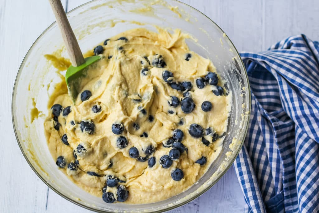 Low Carb Lemon Blueberry Muffin batter