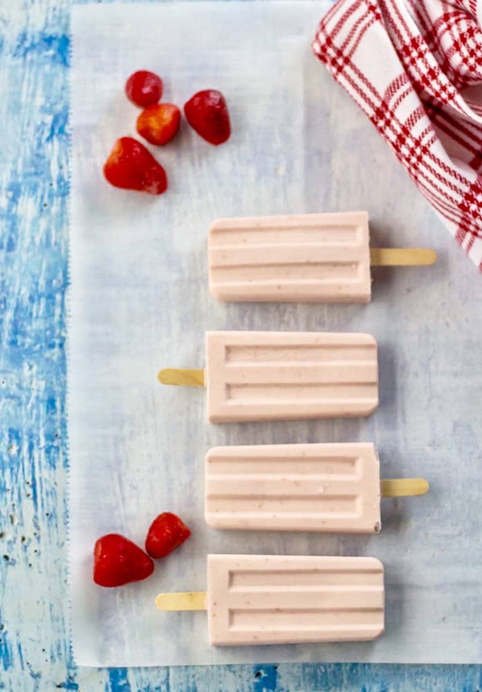 Strawberry Cream Popsicles are just 1g net carb