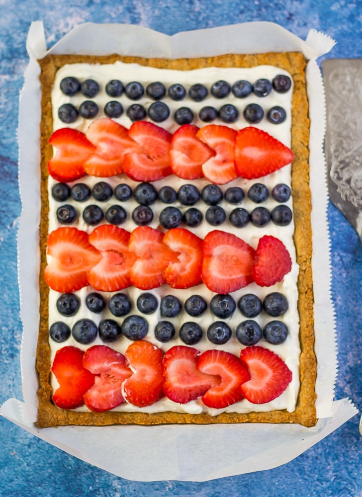 Red White and Blue Cheesecake Tart