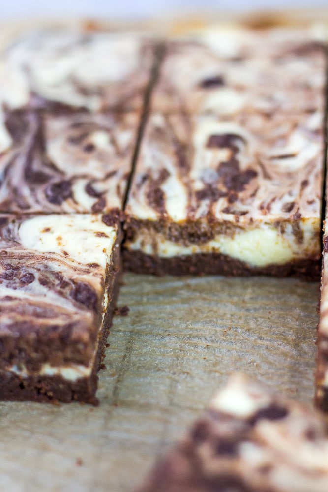 Keto Brownies swirled with Cheesecake