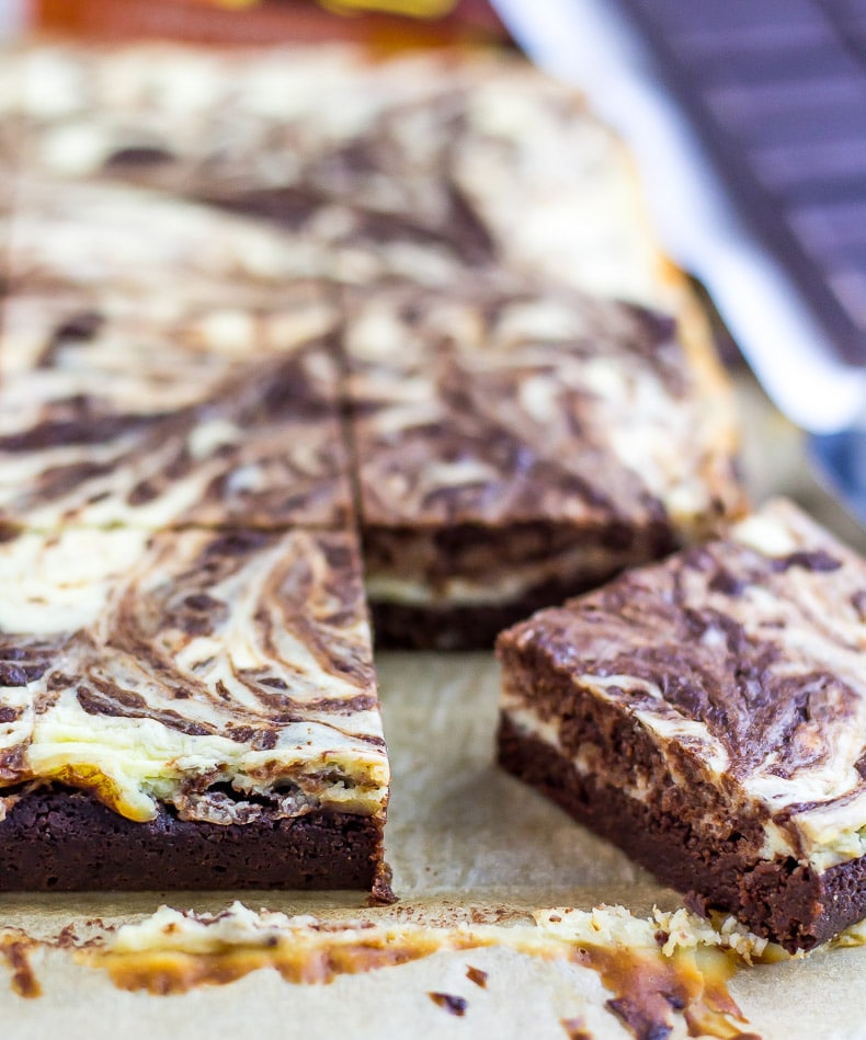 Keto Brownies swirled with Cheesecake
