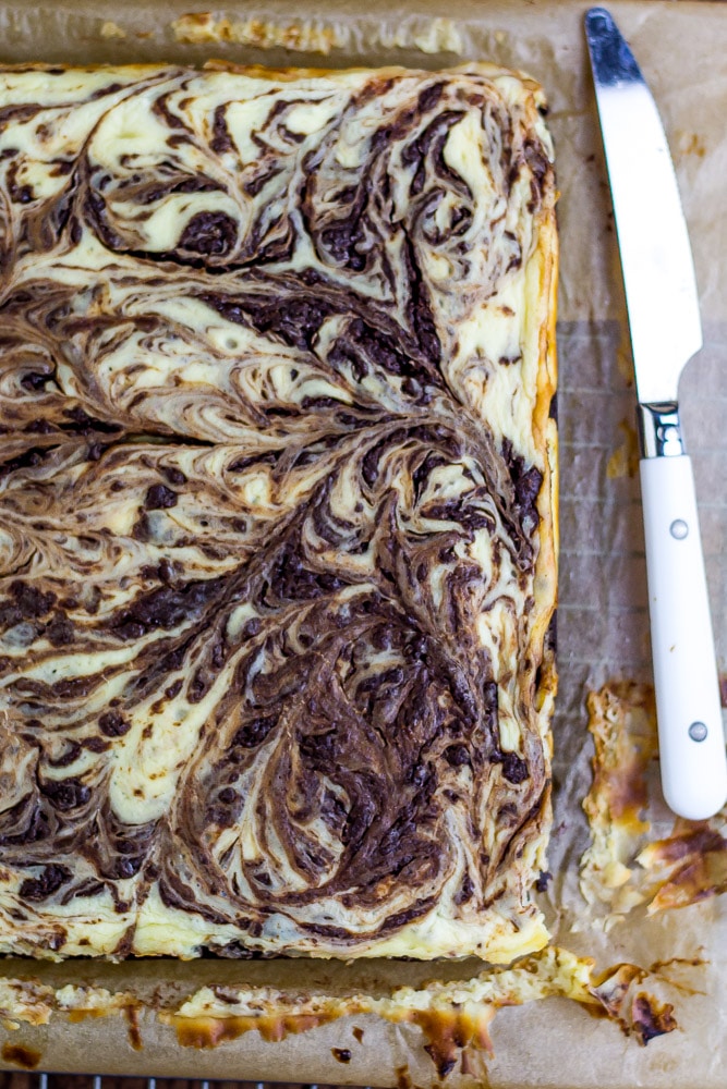 Keto Brownies swirled with Cheesecake