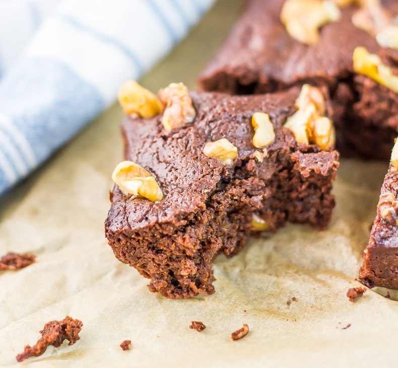 Cake-like Keto Brownies with walnuts are so so so good. Only 2g net carbs per brownie