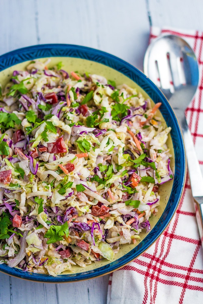 Keto Cole Slaw Easy & Low Carb & great with Carnitas!